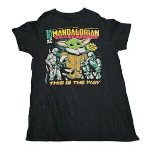 Star Wars The Mandalorian Size S Black T-Shirt This Is The Way